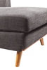 Kort & Co. Freeman 2-Piece Right-Facing Sectional with Wood Legs – Charcoal Grey | Sofa sectionnel de gauche Freeman de Kort & Co. 2 pièces po en tissu d’apparence lin avec pattes en bois - gris anthracite