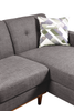 Kort & Co. Freeman 2-Piece Right-Facing Sectional with Wood Legs – Charcoal Grey | Sofa sectionnel de gauche Freeman de Kort & Co. 2 pièces po en tissu d’apparence lin avec pattes en bois - gris anthracite