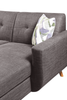Kort & Co. Freeman 2-Piece Right-Facing Sectional with Wood Legs – Charcoal Grey | Sofa sectionnel de gauche Freeman de Kort & Co. 2 pièces po en tissu d’apparence lin avec pattes en bois - gris anthracite