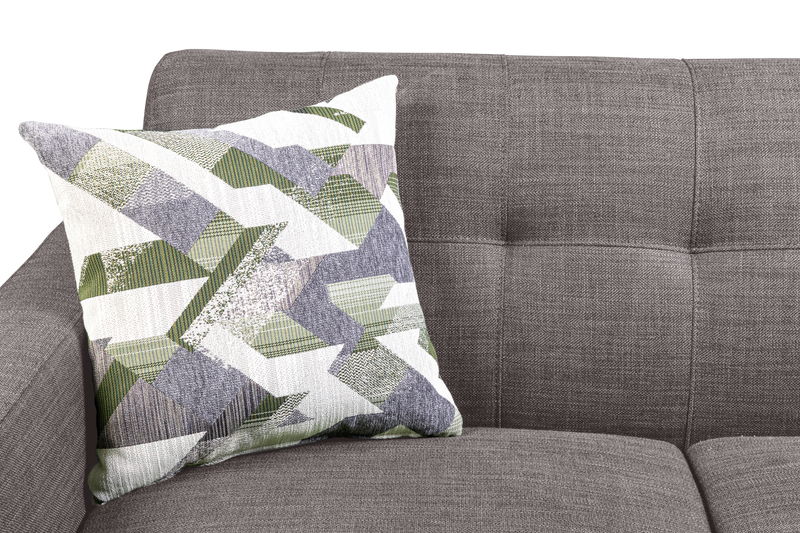 Sofa sectionnel de gauche Freeman de Kort & Co. 2 pièces po en tissu d’apparence lin avec pattes en bois - gris anthracite