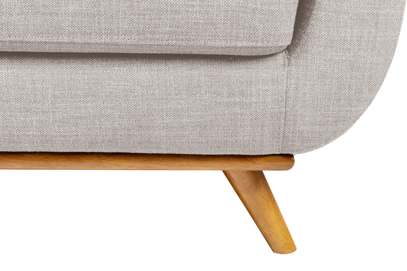 Sofa sectionnel gauche Freeman de Kort & Co. 2 pièces de po en tissu d’apparence lin avec pattes en bois - blanc colombe