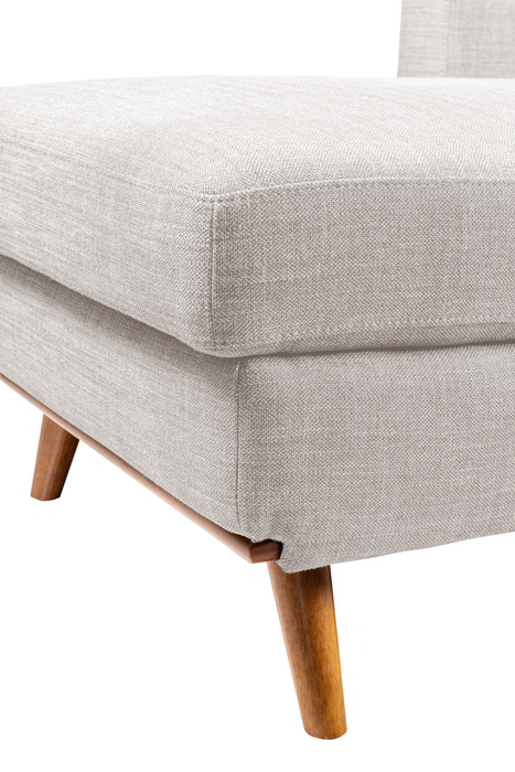 Sofa sectionnel gauche Freeman de Kort & Co. 2 pièces de po en tissu d’apparence lin avec pattes en bois - blanc colombe