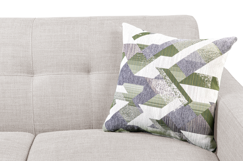 Sofa sectionnel gauche Freeman de Kort & Co. 2 pièces de po en tissu d’apparence lin avec pattes en bois - blanc colombe