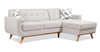 Sofa sectionnel de gauche Freeman de Kort & Co. 2 pièces po en tissu d’apparence lin avec pattes en bois - blanc colombe