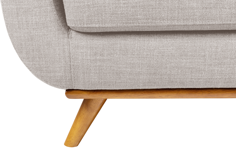 Sofa sectionnel de gauche Freeman de Kort & Co. 2 pièces po en tissu d’apparence lin avec pattes en bois - blanc colombe