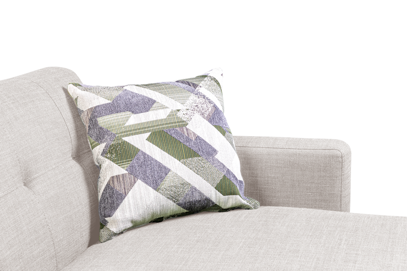Sofa sectionnel de gauche Freeman de Kort & Co. 2 pièces po en tissu d’apparence lin avec pattes en bois - blanc colombe