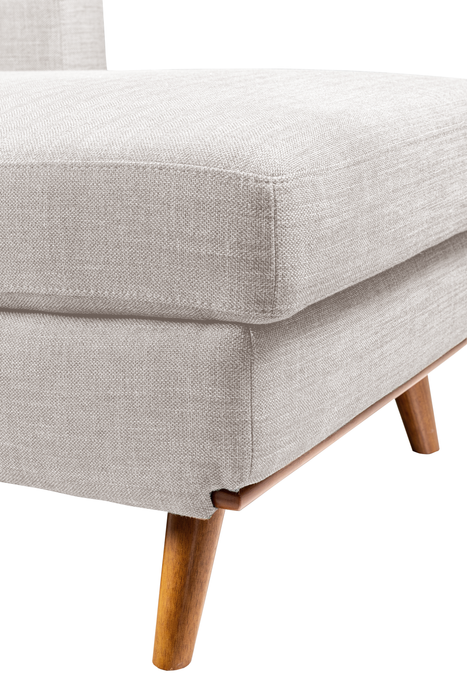 Sofa sectionnel de gauche Freeman de Kort & Co. 2 pièces po en tissu d’apparence lin avec pattes en bois - blanc colombe