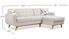 Kort & Co. Freeman 2-Piece Right-Facing Sectional with Wood Legs – Dove White | Sofa sectionnel de gauche Freeman de Kort & Co. 2 pièces po en tissu d’apparence lin avec pattes en bois - blanc colombe