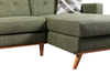 Kort & Co. Freeman 2-Piece Right-Facing Sectional with Wood Legs – Avocado Green | Sofa sectionnel de gauche Freeman de Kort & Co. 2 pièces po en tissu d’apparence lin avec pattes en bois -vert avocat