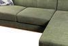 Kort & Co. Freeman 2-Piece Right-Facing Sectional with Wood Legs – Avocado Green | Sofa sectionnel de gauche Freeman de Kort & Co. 2 pièces po en tissu d’apparence lin avec pattes en bois -vert avocat