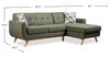 Kort & Co. Freeman 2-Piece Right-Facing Sectional with Wood Legs – Avocado Green | Sofa sectionnel de gauche Freeman de Kort & Co. 2 pièces po en tissu d’apparence lin avec pattes en bois -vert avocat