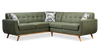 Kort & Co. Freeman 2-Piece Linen-Look Fabric Sectional with Wood Legs – Avocado Green | Sofa sectionnel Freeman de Kort & Co. 2 pièces po en tissu d’apparence lin avec pattes en bois - vert avocat