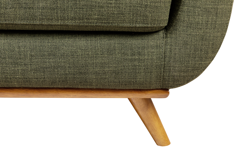 Sofa sectionnel Freeman de Kort & Co. 2 pièces po en tissu d’apparence lin avec pattes en bois - vert avocat
