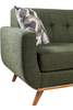 Kort & Co. Freeman 2-Piece Linen-Look Fabric Sectional with Wood Legs – Avocado Green | Sofa sectionnel Freeman de Kort & Co. 2 pièces po en tissu d’apparence lin avec pattes en bois - vert avocat