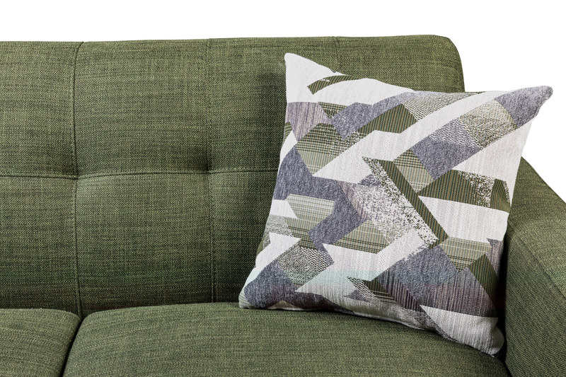 Sofa sectionnel Freeman de Kort & Co. 2 pièces po en tissu d’apparence lin avec pattes en bois - vert avocat