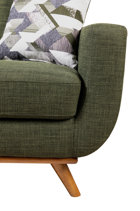 Sofa sectionnel Freeman de Kort & Co. 2 pièces po en tissu d’apparence lin avec pattes en bois - vert avocat