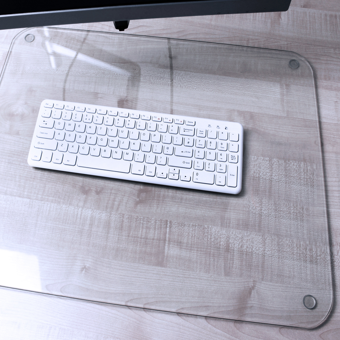 Sous-main de bureau en verre transparent - 19 po x 24 po
