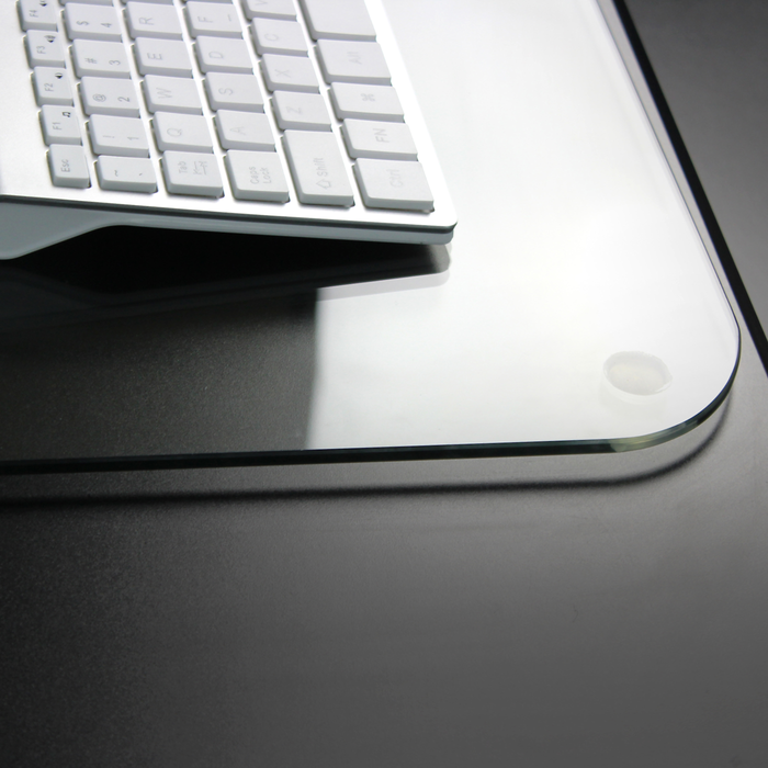 Sous-main de bureau en verre transparent - 19 po x 24 po