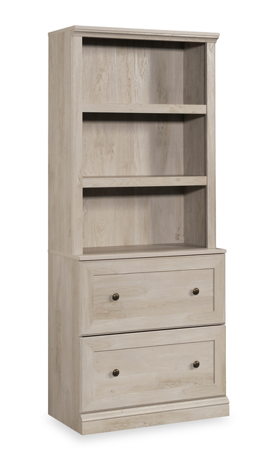 Goodwin 29.06” Modern 2-Shelf Bookcase with Drawers – Chalked Chestnut | Bibliothèque moderne Goodwin de 29,06 po à 2 tablettes avec tiroirs - marron blanchi