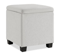  Pouf de rangement Halifax de 14,75 po en tissu - gris clair