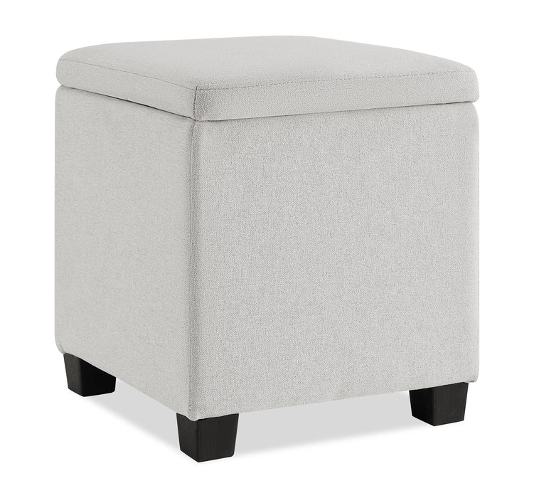Pouf de rangement Halifax de 14,75 po en tissu - gris clair