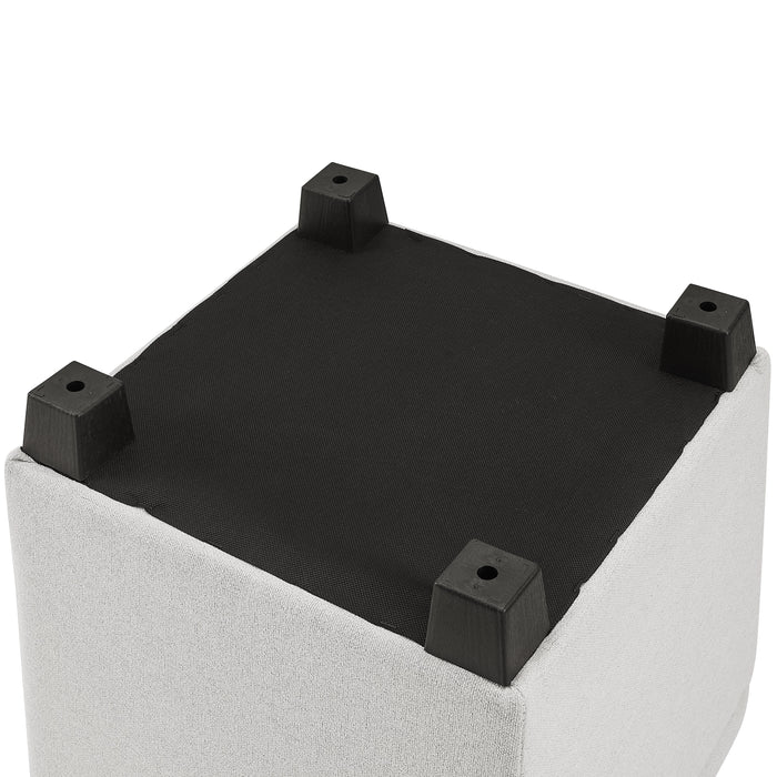 Pouf de rangement Halifax de 14,75 po en tissu - gris clair