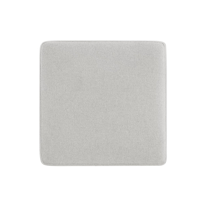 Pouf de rangement Halifax de 14,75 po en tissu - gris clair