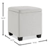 Halifax 14.75” Fabric Storage Ottoman – Light Grey | Pouf de rangement Halifax de 14,75 po en tissu - gris clair