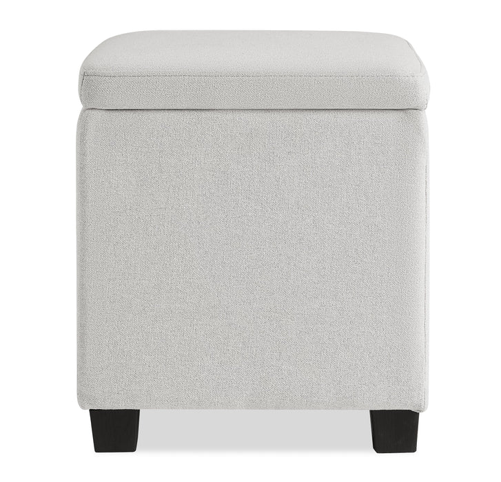 Pouf de rangement Halifax de 14,75 po en tissu - gris clair