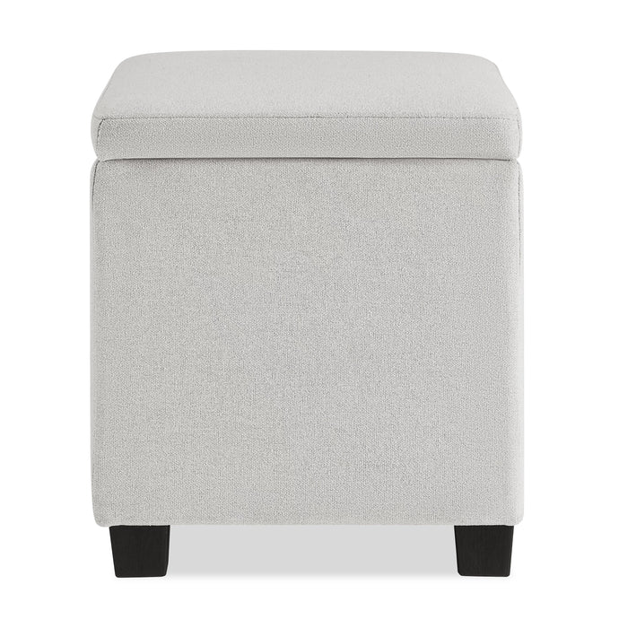 Pouf de rangement Halifax de 14,75 po en tissu - gris clair