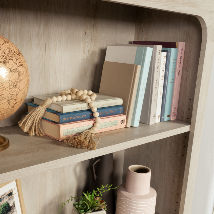 Bibliothèque Halston de 33,7 po à 5 tablettes avec tablettes réglables - marron blanchi 