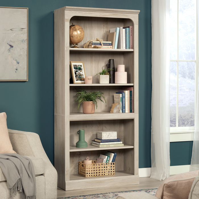 Bibliothèque Halston de 33,7 po à 5 tablettes avec tablettes réglables - marron blanchi 