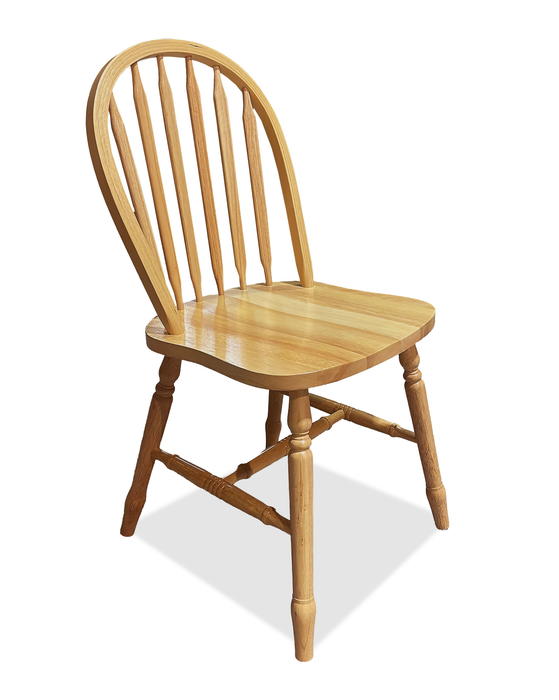 Chaise de salle à manger Hana en bois avec dossier à lattes - naturelle