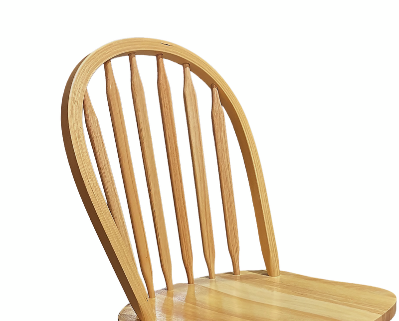 Chaise de salle à manger Hana en bois avec dossier à lattes - naturelle