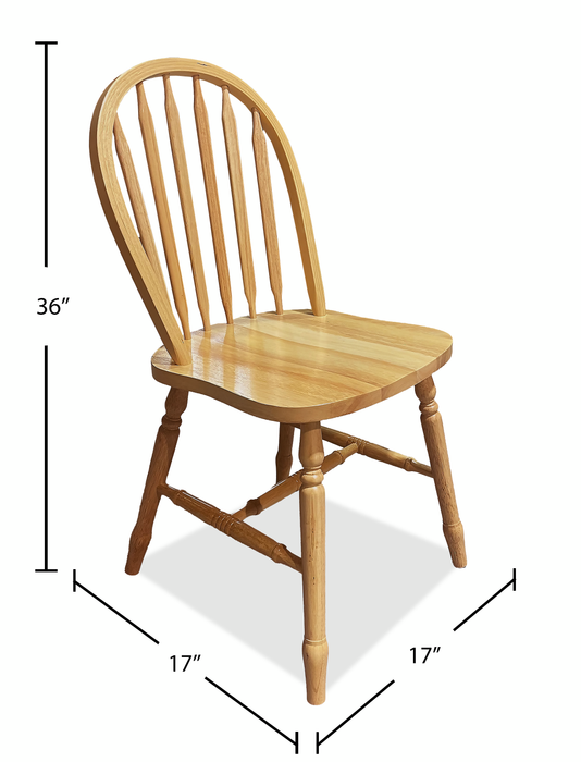 Chaise de salle à manger Hana en bois avec dossier à lattes - naturelle