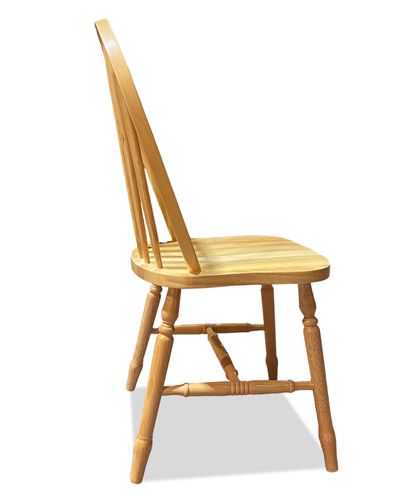 Chaise de salle à manger Hana en bois avec dossier à lattes - naturelle