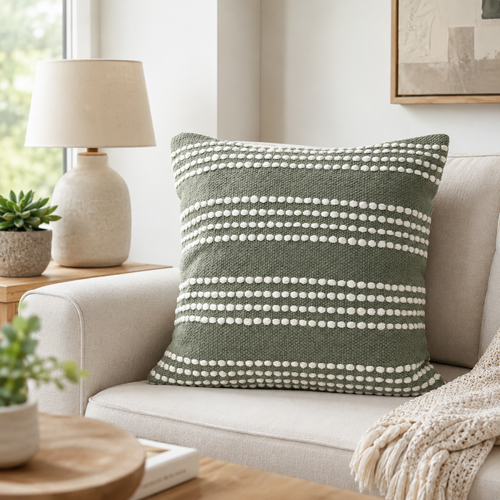 Coussin décoratif Harris en tissu - olive