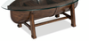 Hatfield 52” Eclectic Coffee Table with Glass Top and Canoe-Base – Dark Oak | Table à café éclectique Hatfield de 52 po avec dessus en verre et base de style canoë - chêne foncé