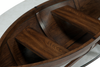 Hatfield 52” Eclectic Coffee Table with Glass Top and Canoe-Base – Dark Oak | Table à café éclectique Hatfield de 52 po avec dessus en verre et base de style canoë - chêne foncé