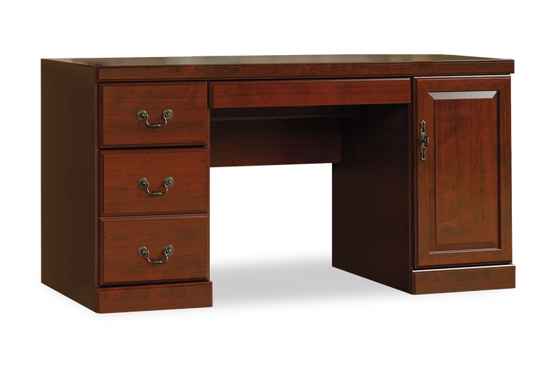 Bureau d’ordinateur Heritage de 59,25 po avec système de gestion des câbles - cerisier classique