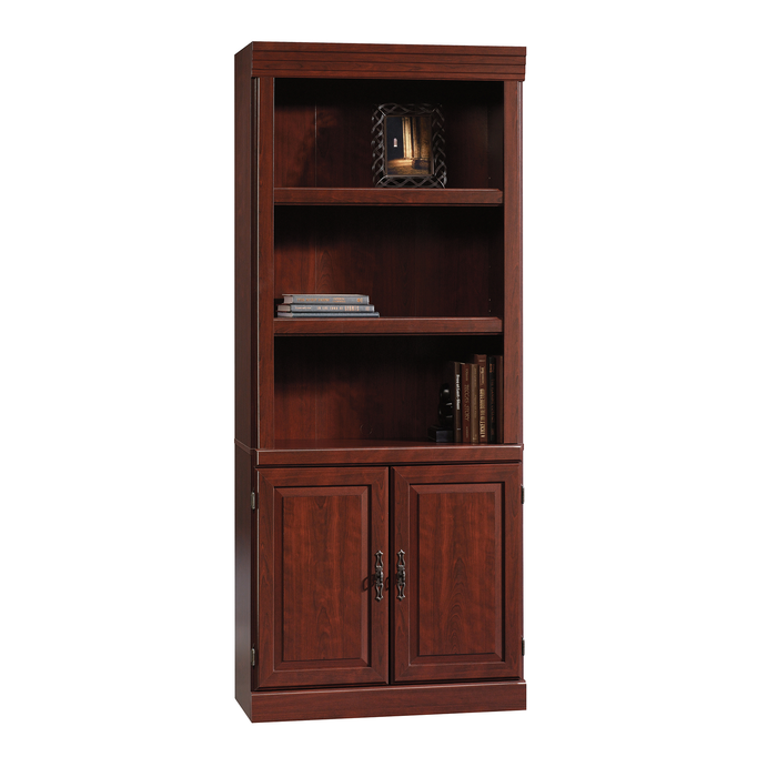 Bibliothèque Heritage de 29,8 po avec portes - cerisier classique