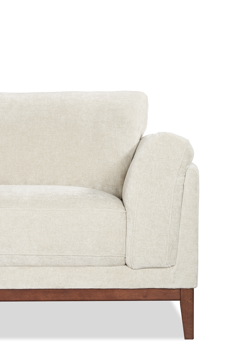 Sofa sectionnel de gauche Horizon 2 pièces en tissu avec base et pattes en bois - pierre