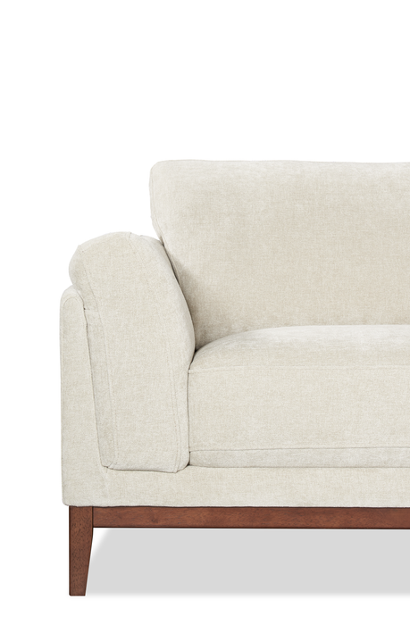 Sofa sectionnel de droite Horizon 2 pièces en tissu avec base et pattes en bois - pierre