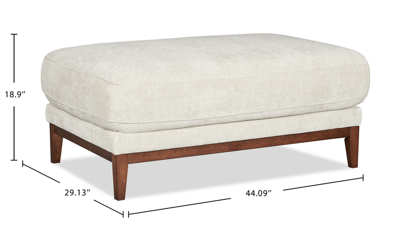 Pouf Horizon de 44,09 po en tissu - pierre