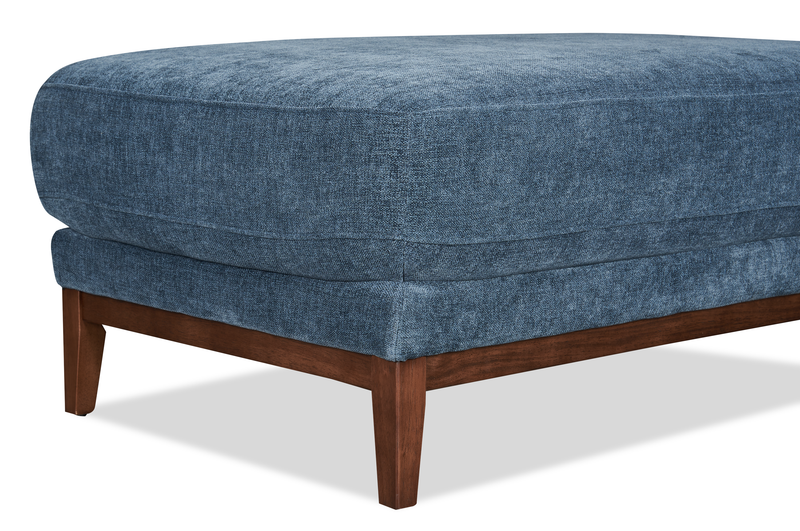 Pouf Horizon de 44,09 po en tissu - bleu marine