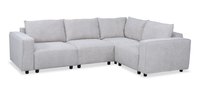  Sofa sectionnel modulaire Infinity 4 pièces en tissu de chenille - gris clair