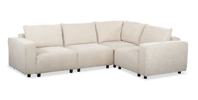 Infinity Modular 4-Piece Chenille Fabric Sofa Sectional – Taupe | Sofa sectionnel modulaire Infinity 4 pièces en tissu de chenille - taupe