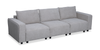 Sofa sectionnel modulaire Infinity 3 pièces en tissu de chenille - gris clair 
