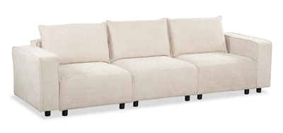 Infinity Modular 3-Piece Chenille Fabric Sofa Sectional – Taupe  | Sofa sectionnel modulaire Infinity 3 pièces en tissu de chenille - taupe