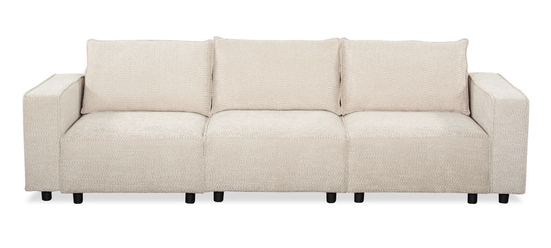 Sofa sectionnel modulaire Infinity 3 pièces en tissu de chenille - taupe 